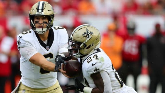 Rookies Tyler Shough, Devin Neal want to carry the Saints